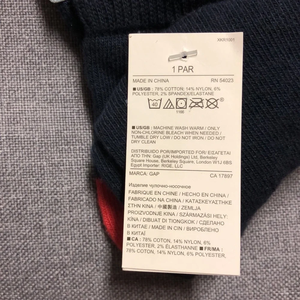 Baby Gap Kitty Cat Socks Navy Blue Red Heel Cat Face 2-3 Years 117097923003